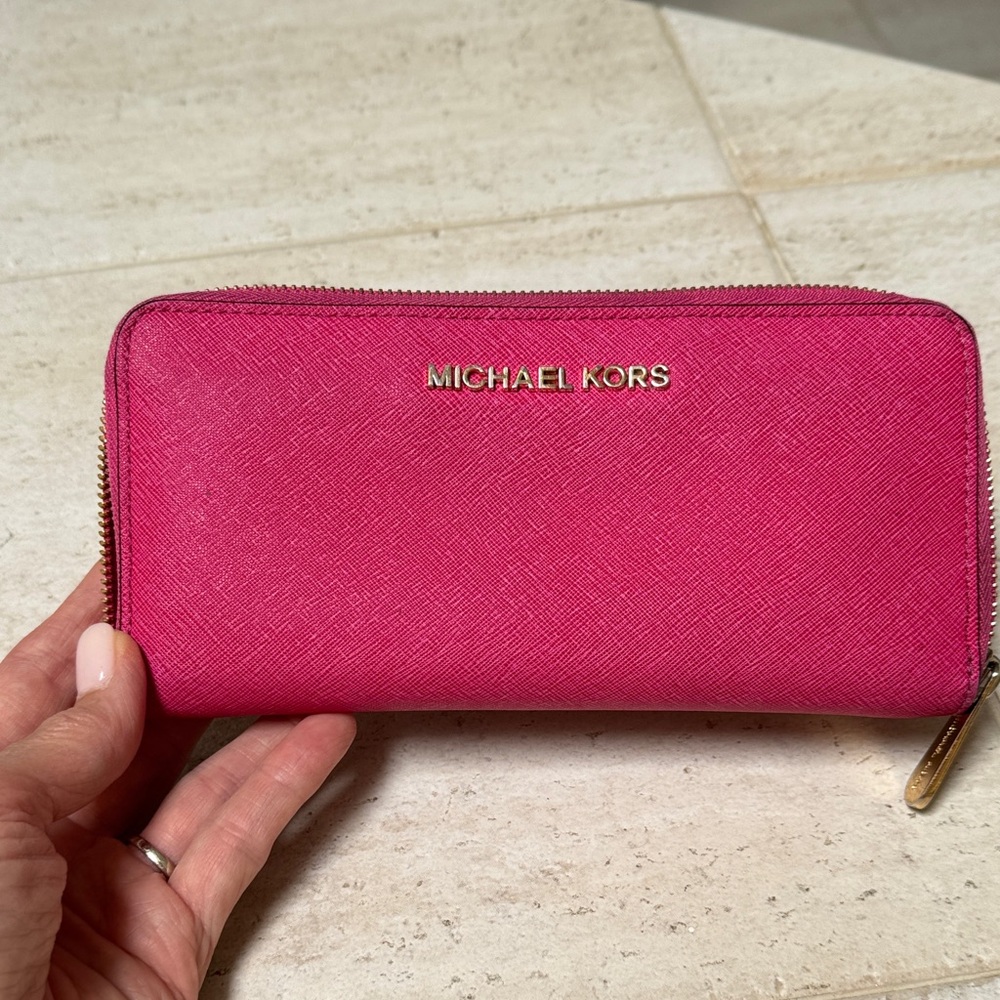 Michael Kors Fuchsia Zip-Around Wallet